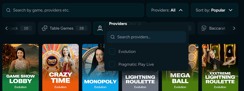 The provider filter The provider filter